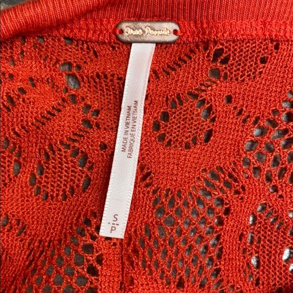 Free People Not Cold in This Floral Knit Top Red Small - Picture 6 of 9